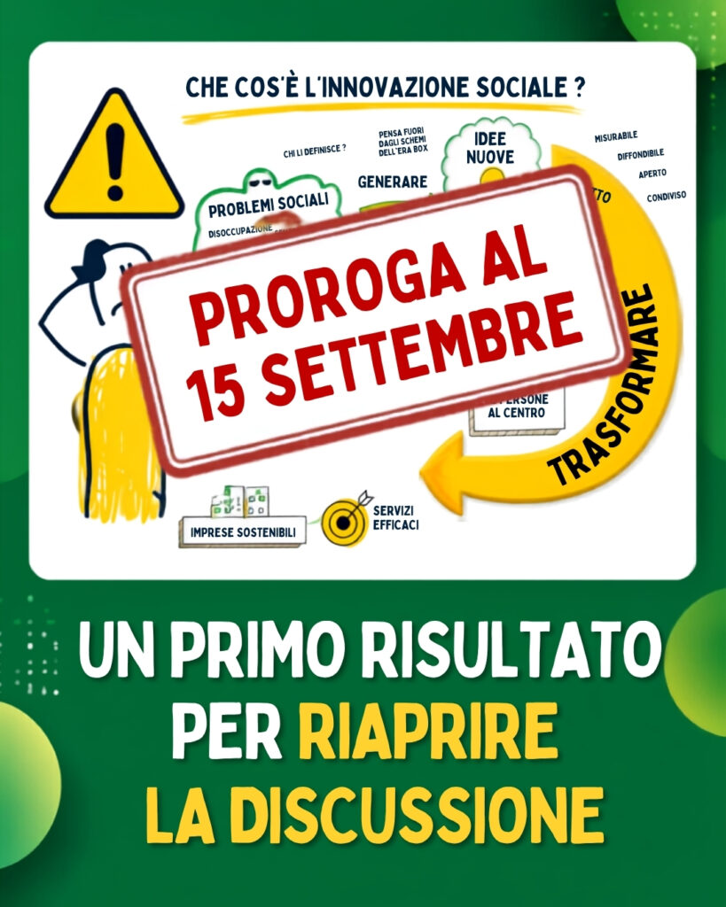 Co-progettazione servizi sociali Gubbio, proroga dei termini al 15 settembre